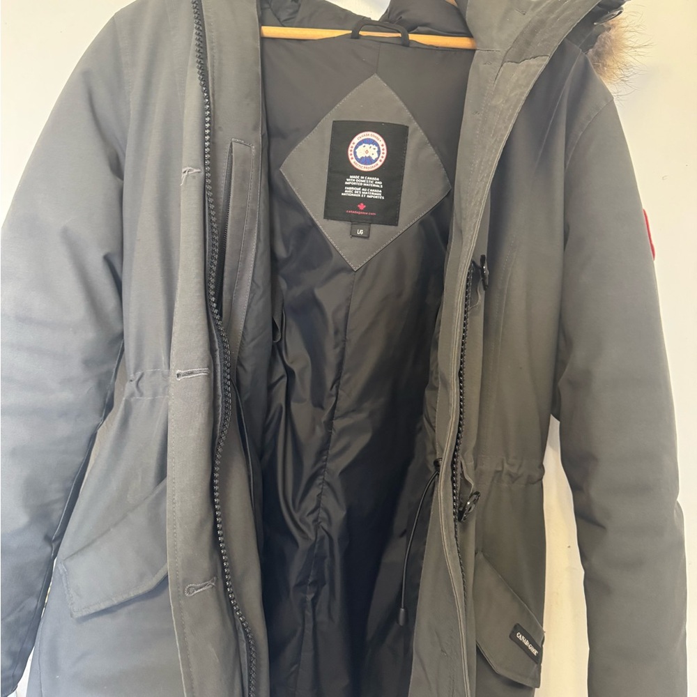 Canada Goose Rossclair - Graphite Grey Parka with Fur-Trim Hood - Picture 5 of 14